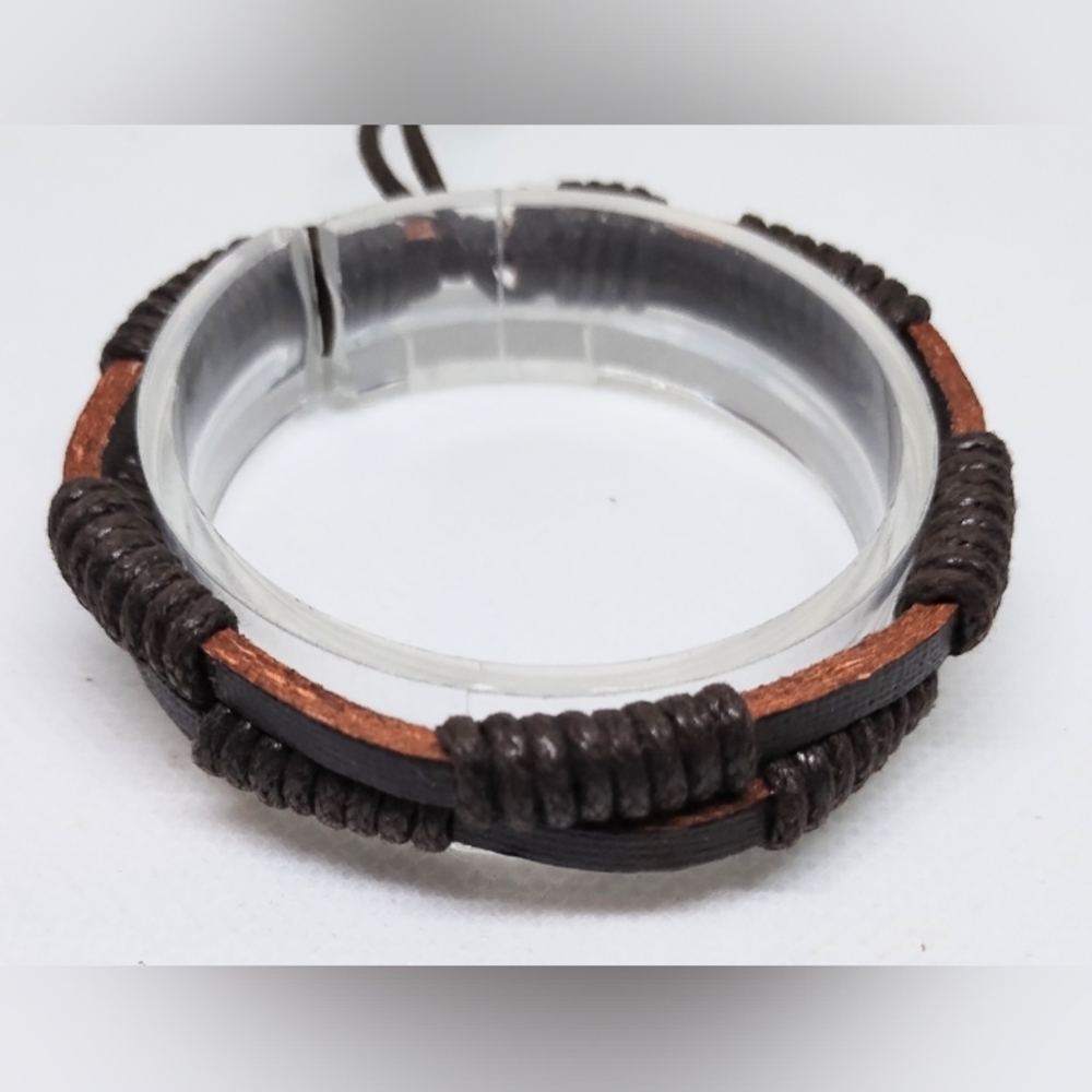 Men's Bracelet Leather Layered Brown New f83